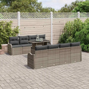 Set Divano da Giardino 9 pcs Grigio Rattan in Polipropilene 3357162
