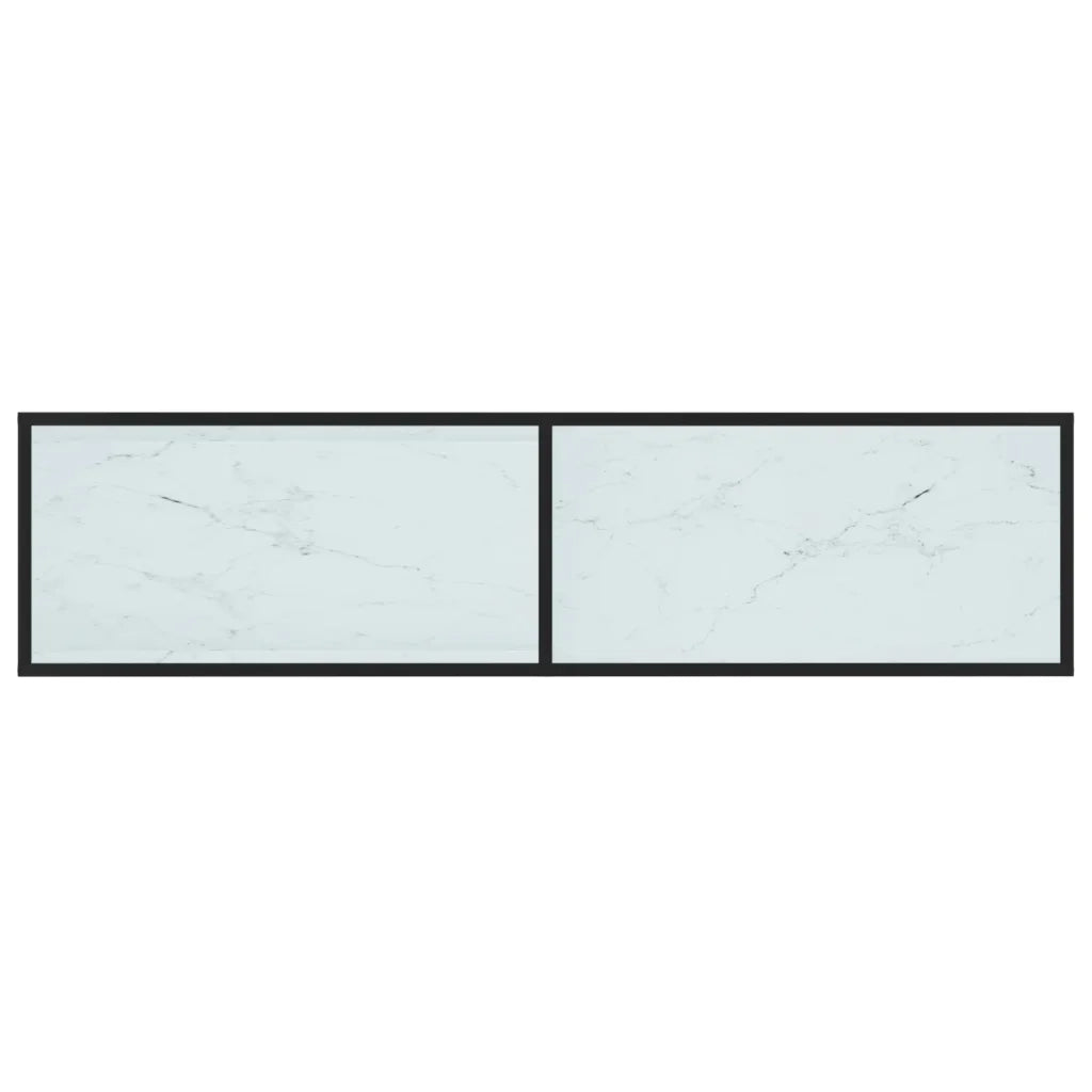 Mobile Porta TV Marmo Bianco 160x40x40,5 cm in Vetro Temperato