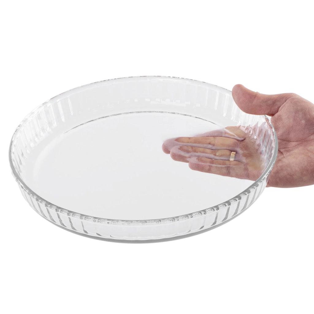 KADAX Teglia resistente al calore per cuocere crostate in vetro, rotonda, 26 cm