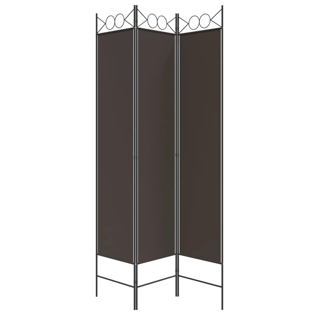 Divisorio a 3 Pannelli Marrone 120x200 cm in Tessuto 350147