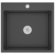 Lavello da Cucina Lavorato a Mano-Lavandino-Lavabo Nero Acciaio Inox 167792