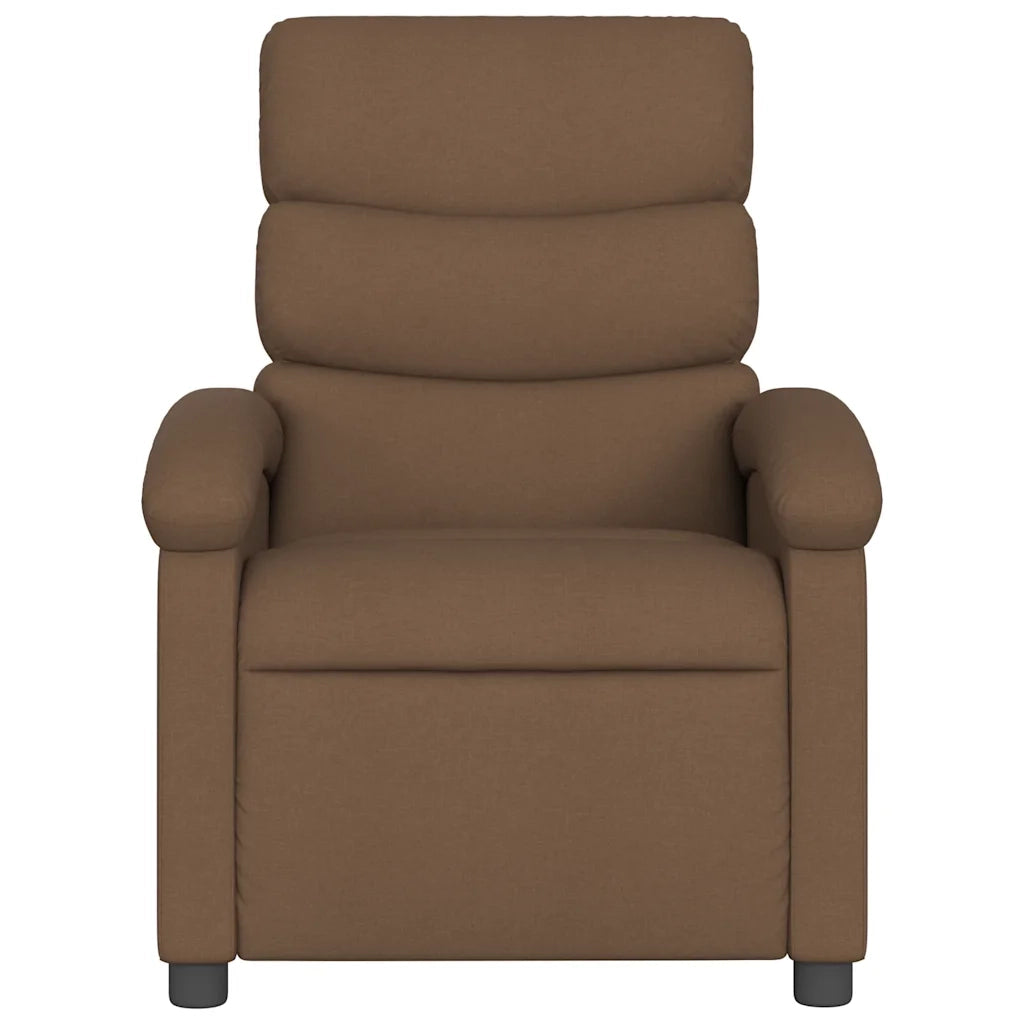 Poltrona Massaggiante | Sedia Relax Reclinabile Elettrica Marrone in Tessuto