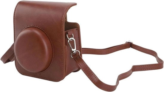 Borsa per Fotocamera Instax Mini 12 in Pelle PU con Tasca e Cinturino Regolabile con Spalla Flessibile.