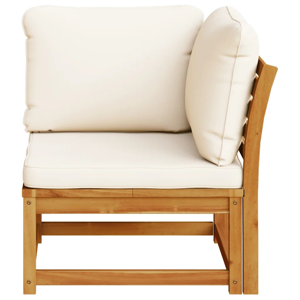 Divano Angolare Giardino con Cuscini 73x73x65cm Massello Acacia 366488