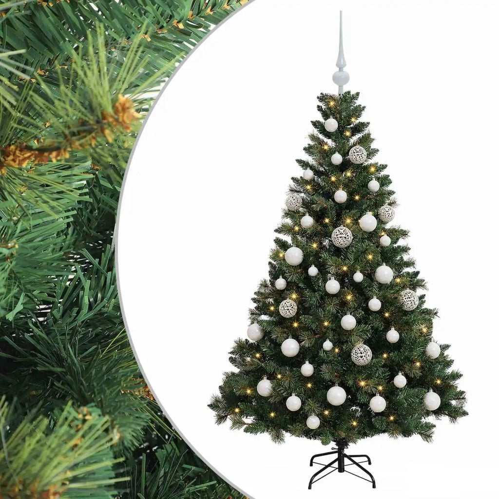 Albero di Natale Artificiale con Palline 120 cm 150 LED 3466057