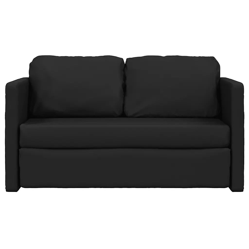 Divano Letto da Terra 2 in 1-Sofa Letto-Daybed Nero 112x174x55 cm Similpelle