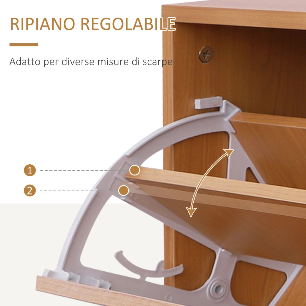 Mobile Ingresso con Scarpiera e Specchio ¨C zephmum ¨C Legno, 90x24x166 cm