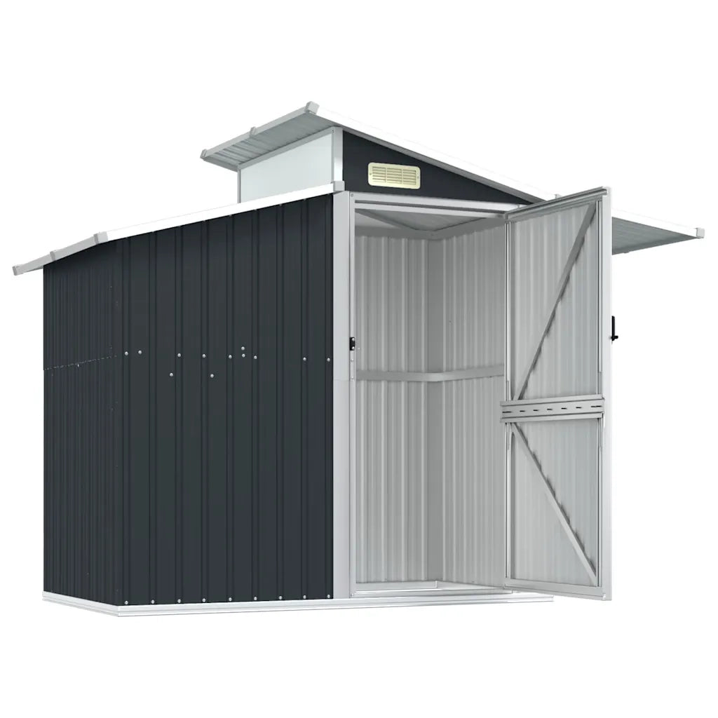 Capanno da Giardino Antracite 270x130x208,5 cm Acciaio Zincato