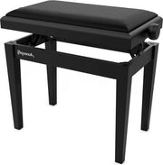Banco da pianoforte in legno - con tastiera regolabile in altezza - tastiera rivestita - altezza 475 a 565 cm