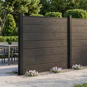 Pannello di Recinzione WPC e Alluminio Nero 42039066
