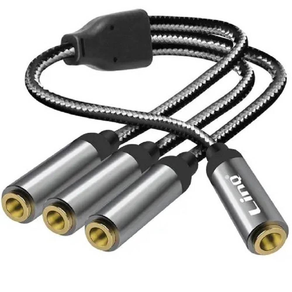 Trade Shop - Cavo Adattatore Audio Splitter Da Jack 3,5mm Femmina A 3x Jack 3,5mm Femmina F1f3 -