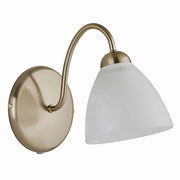 Applique ARIEL Alfa patina oro vetro bianco E27 15W