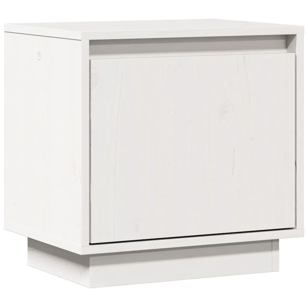 Comodino Bianco 40x30x40 cm in Legno Massello di Pino cod mxl 30775