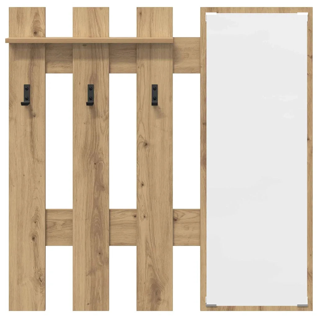 Appendiabiti a muro Rovere artigianale 100 x 10 x 100 cm 874514