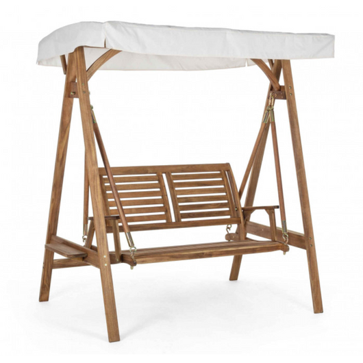 Dondolo 2 Posti BIZZOTTO NOEMI In Legno Di Acacia Finitura Ad Olio
