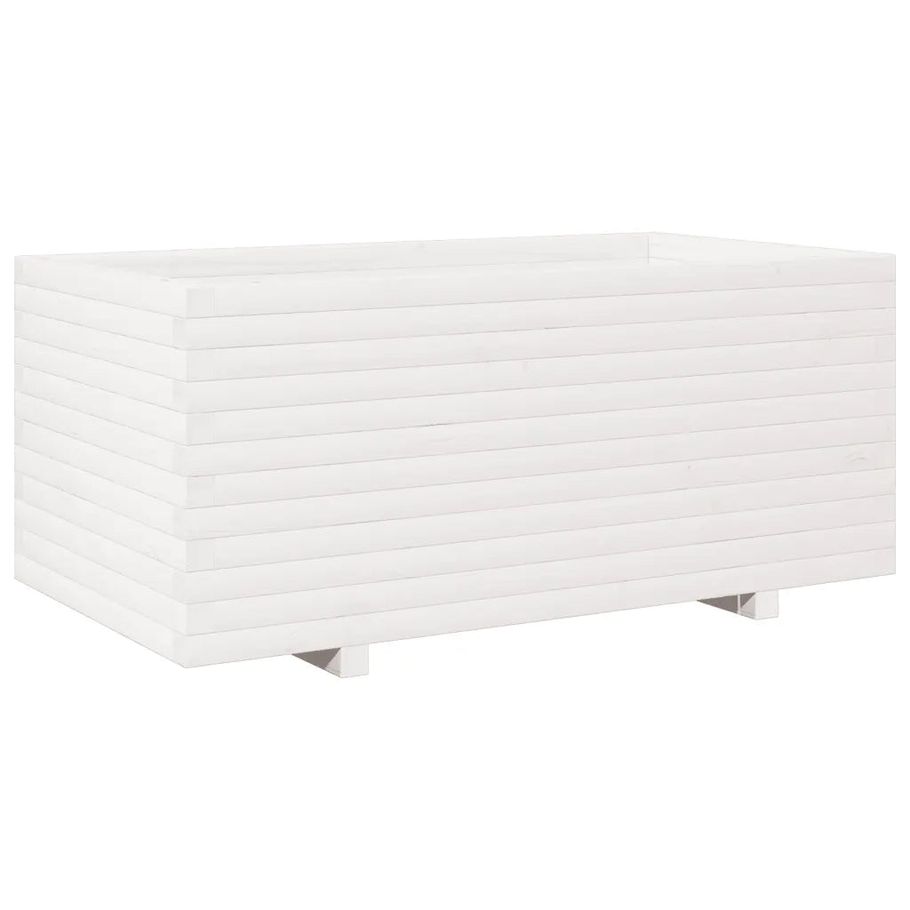 Fioriera da Giardino Bianca 110x60x49,5 cm Legno Massello Pino 3282570