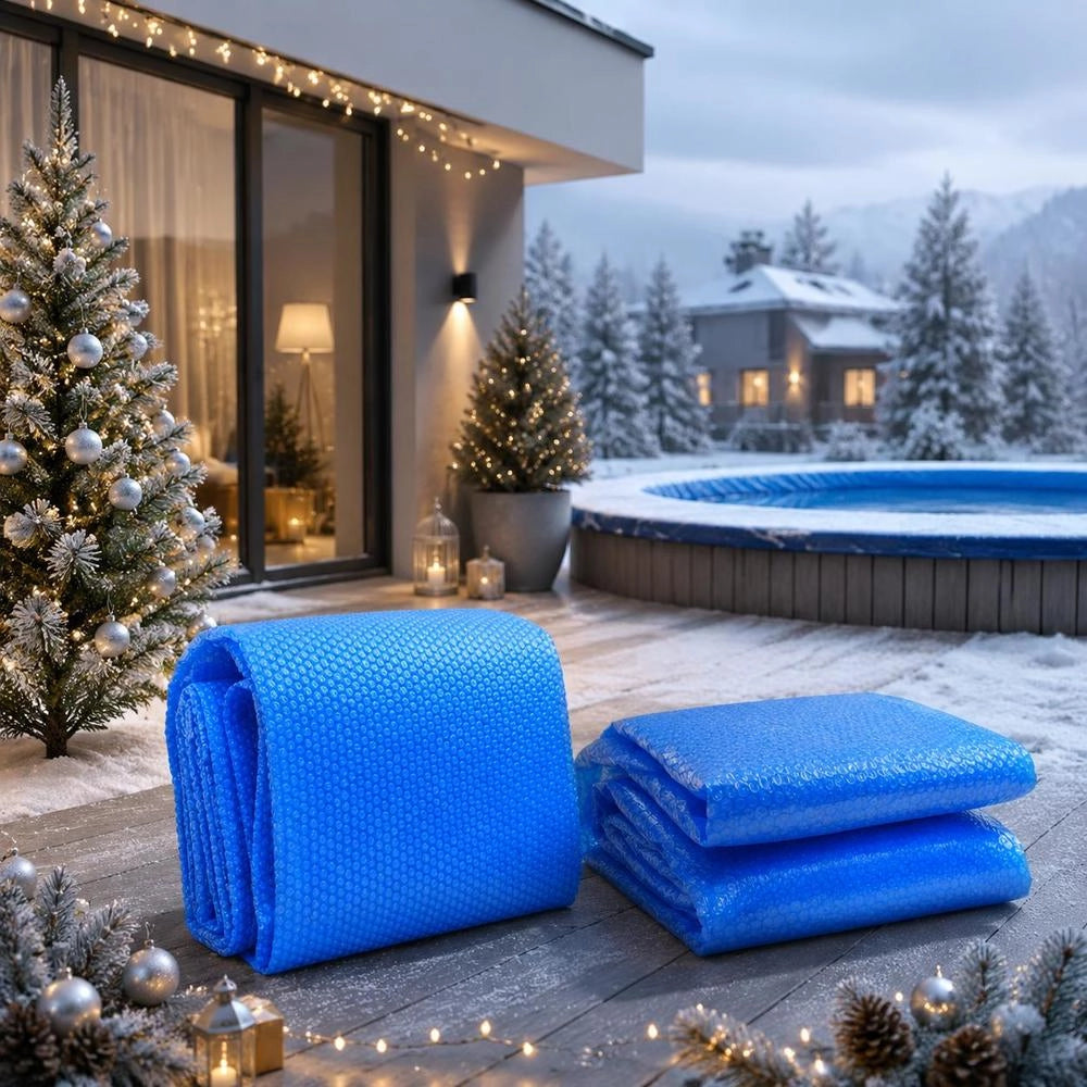 Round Above Ground Pool Cover, 549 Cm Diameter PE Material With Drawstring, Dust Protection Tarp For Backyard Swimming Pools, Blue