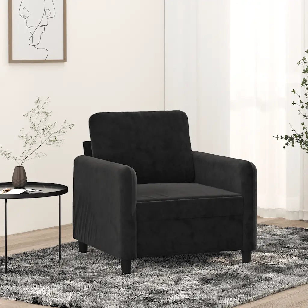 Divano Sedia-Poltrona Nero 60 cm Velluto 241625