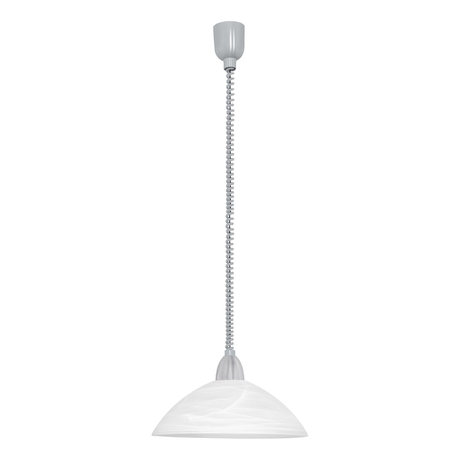 Sospensione Moderna Lord 2 Policarbonato Grigio Nichel Vetro 1 Luce E27