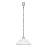 Sospensione Moderna Lord 2 Policarbonato Grigio Nichel Vetro 1 Luce E27