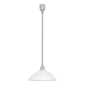 Sospensione Moderna Lord 2 Policarbonato Grigio Nichel Vetro 1 Luce E27