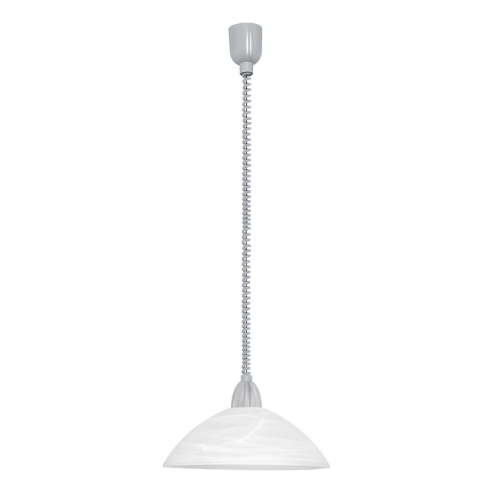 Sospensione Moderna Lord 2 Policarbonato Grigio Nichel Vetro 1 Luce E27