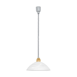 Lampadario A Sospensione Moderno Lord 2 Policarbonato Nichel Vetro 1 Luce E27