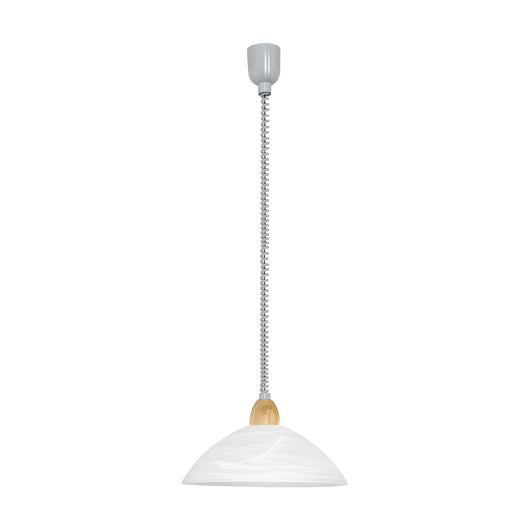 Lampadario A Sospensione Moderno Lord 2 Policarbonato Nichel Vetro 1 Luce E27