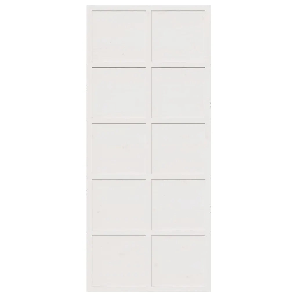 Porta del Granaio Bianca 90x208 cm in Legno Massello di Pino 850642
