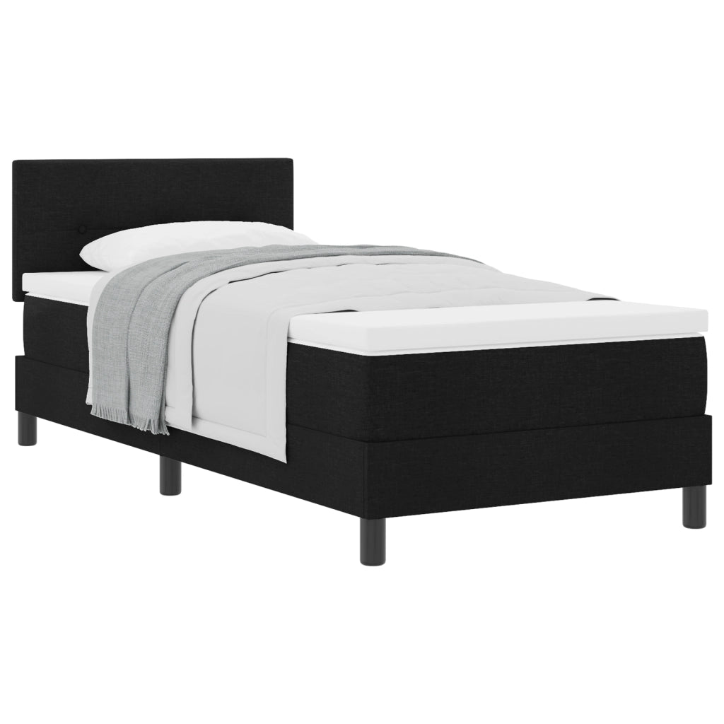 Letto a Molle con Materasso Nero 100x200 cm Tessuto