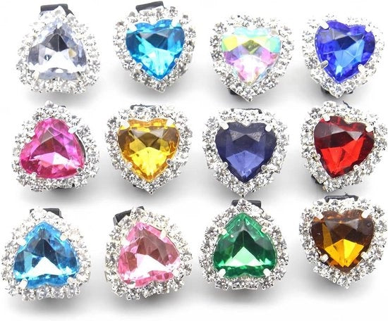 Accessori per sneaker premium - Set di 12 clip con strass - DIY lucido - Colorato e trendy - Per ragazze e donne