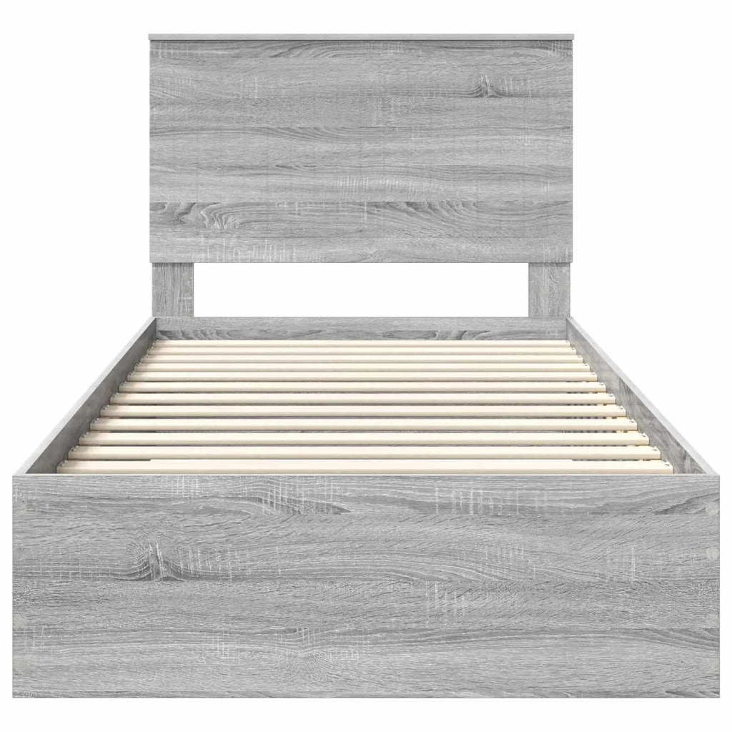 Struttura del letto con testiera Grigio Sonoma 100 x 200 cm