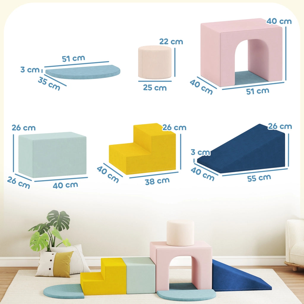Blocchi di schiuma per bambini con fodere lavabili ¨C Minimal ¨C Multicolore