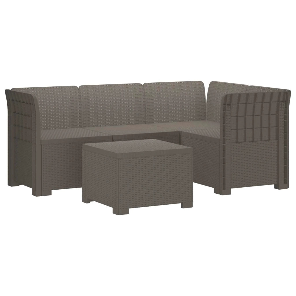 Divano da giardino 4 posti aspetto rattan PP Grigio Chiaro 3443997