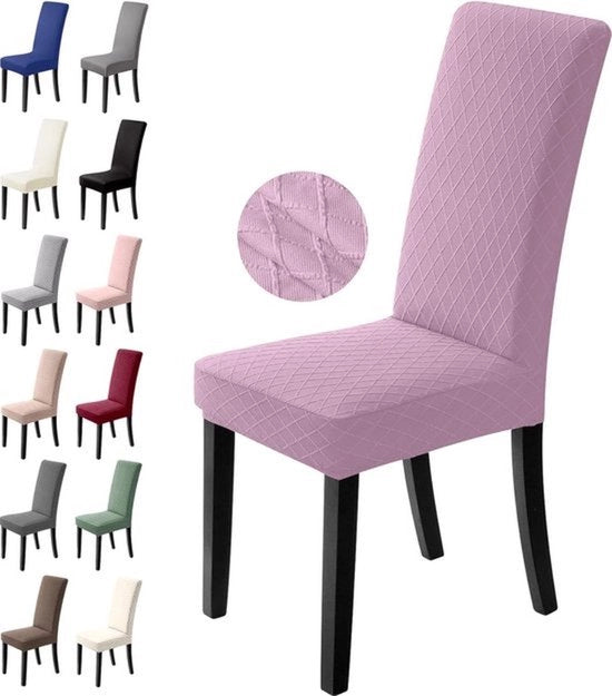 Set di 6 Copricuscini per Sedie - Coperture Universali per Sedute da Cucina - Elastici, Lavabili e Rimovibili - Ideali per Hotel, Ristoranti, Uffici e Decorazioni di Festa - Blu Viola - Taglia L