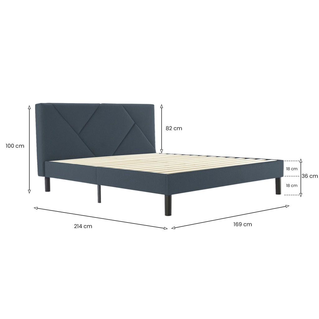 Hypnos, Letto Matrimoniale Dimensione Materasso 160x200 cm, blu