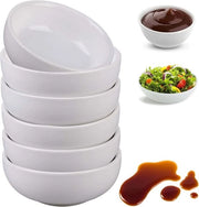 Set di 6 piatti ceramici stivellabili per dips, snacks e dessert, bianchi