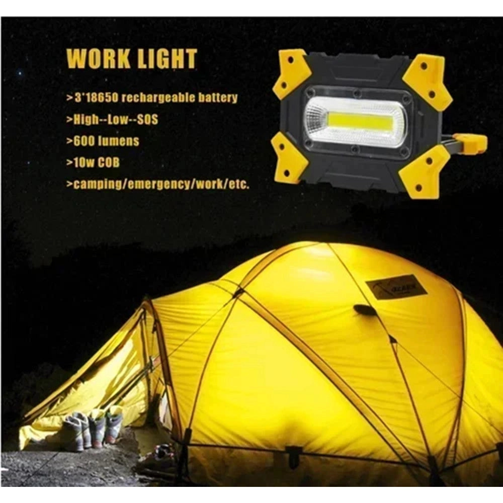 Trade Shop - Lampada Faretto Da Lavoro Cantiere A Led Batteria Ricaricabile Portatile 4500mah Q-gz10w -