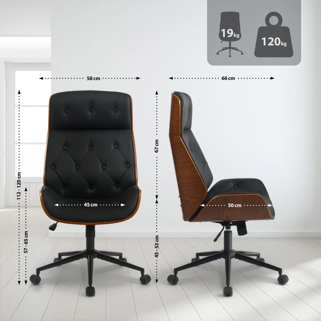 Sedia da ufficio Martil noce/nero