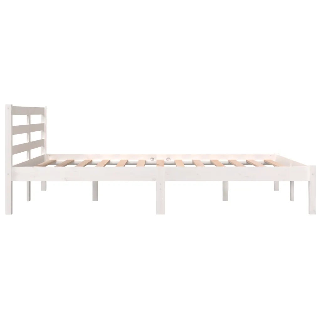 Giroletto-Struttura Letto in Legno Massello 135x190 cm Bianco Small Double