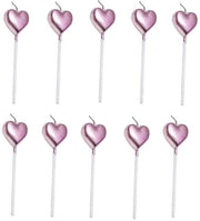 Decorazioni per torta a forma di cuore, 10 pezzi, metallici, per festa, matrimonio, compleanno, rossi
