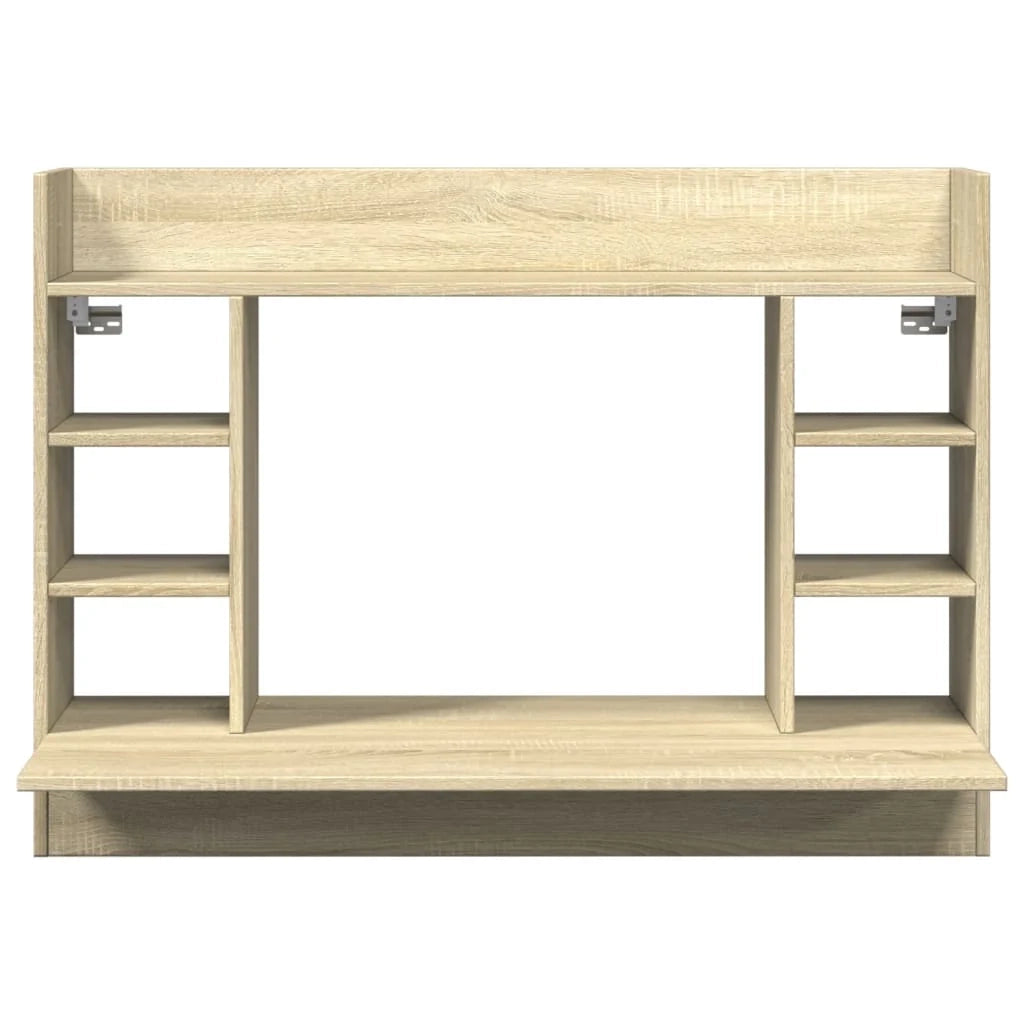Scrivania tavolo postazione di lavoro mobile per computer studio a parete rovere Sonoma 105 x 48 x 75 cm legno ingegnerizzato marrone 02_0023878
