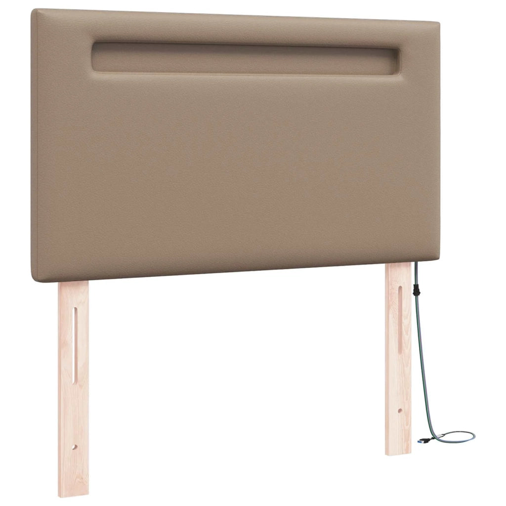 Testiera LED Cappuccino 90 cm Pelle Sintetica 42007296