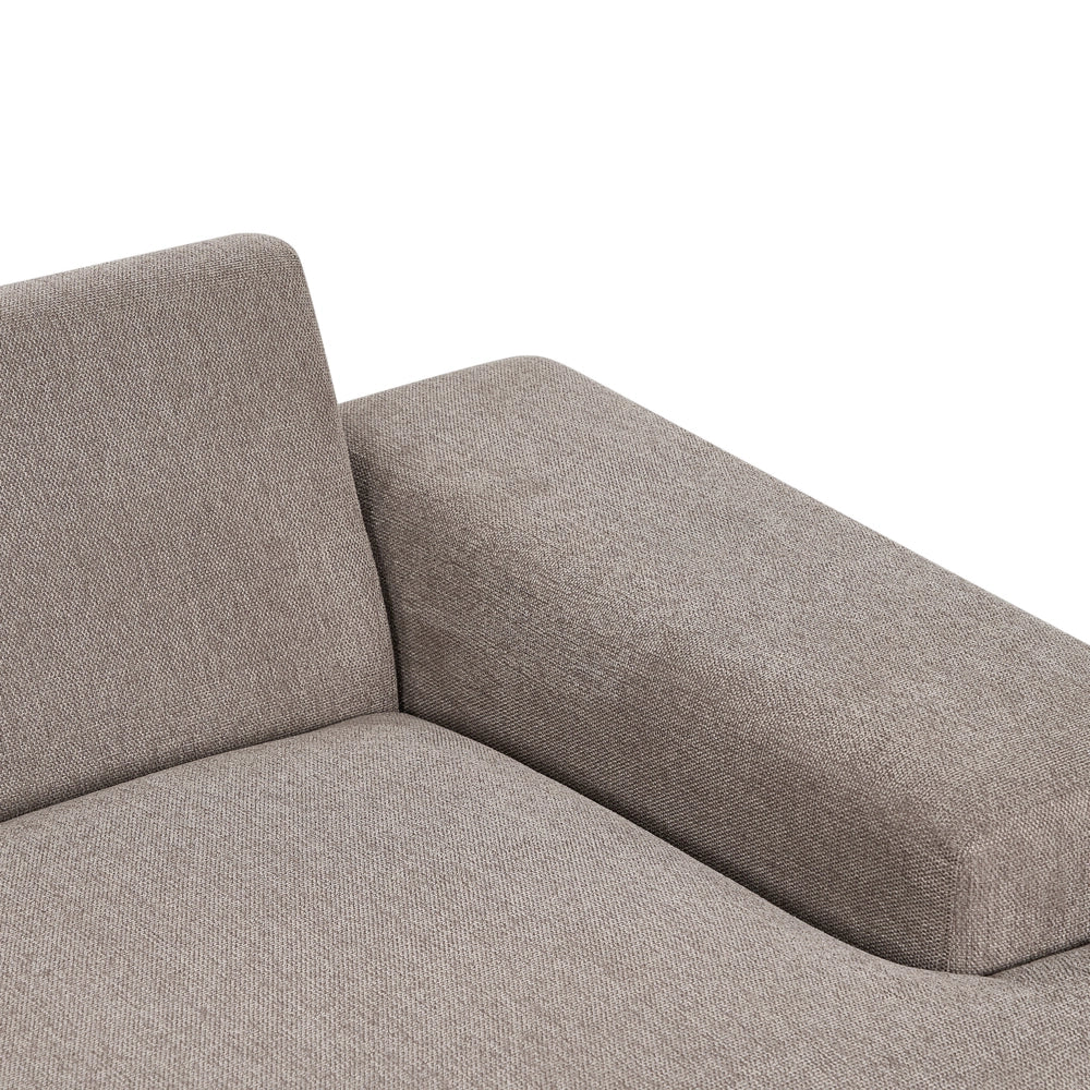 Divano in tessuto ad angolo retto Marrone Chiaro Tessuto Gambe in metallo 3 posti Stile minimalista