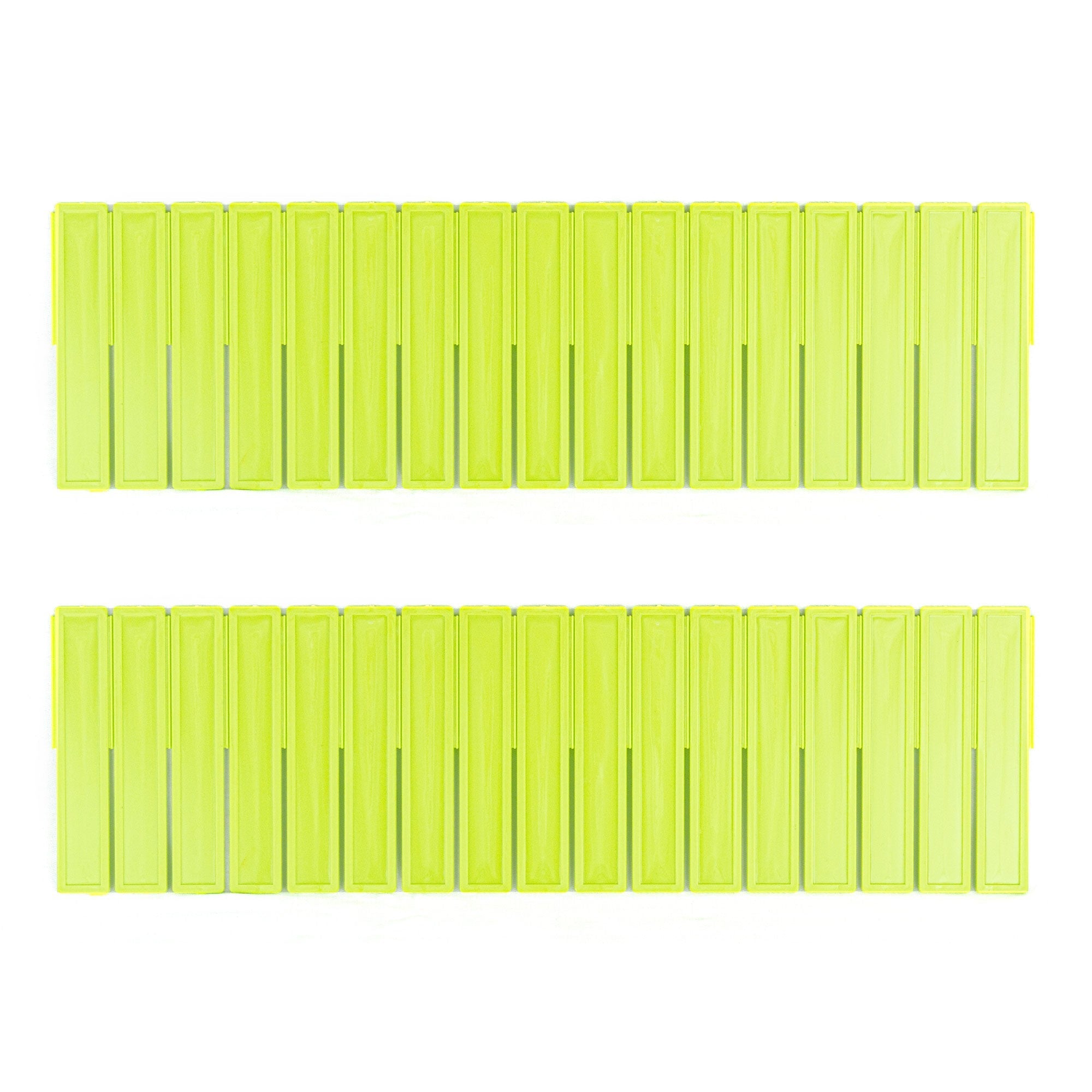 Set 2 Divisori Organizer 130x435mm Componibili per Cassetti in Plastica Verde