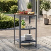 Bancone da Giardino Bolognano in Acciaio con Ripiani 92x50x50 cm Argentato / Grigio opaco casa.pro