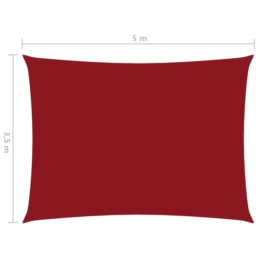 Vela ombreggiante/ombrellone rettangolare in tessuto Oxford 3,5 x 5 m rosso 02_0009658