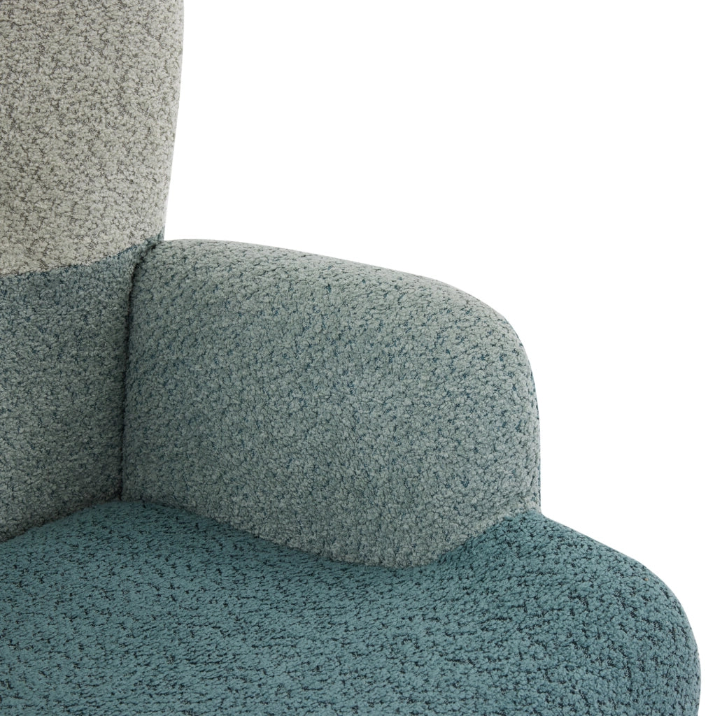 Poltrona a dondolo con schienale alto in bouclé multicolore