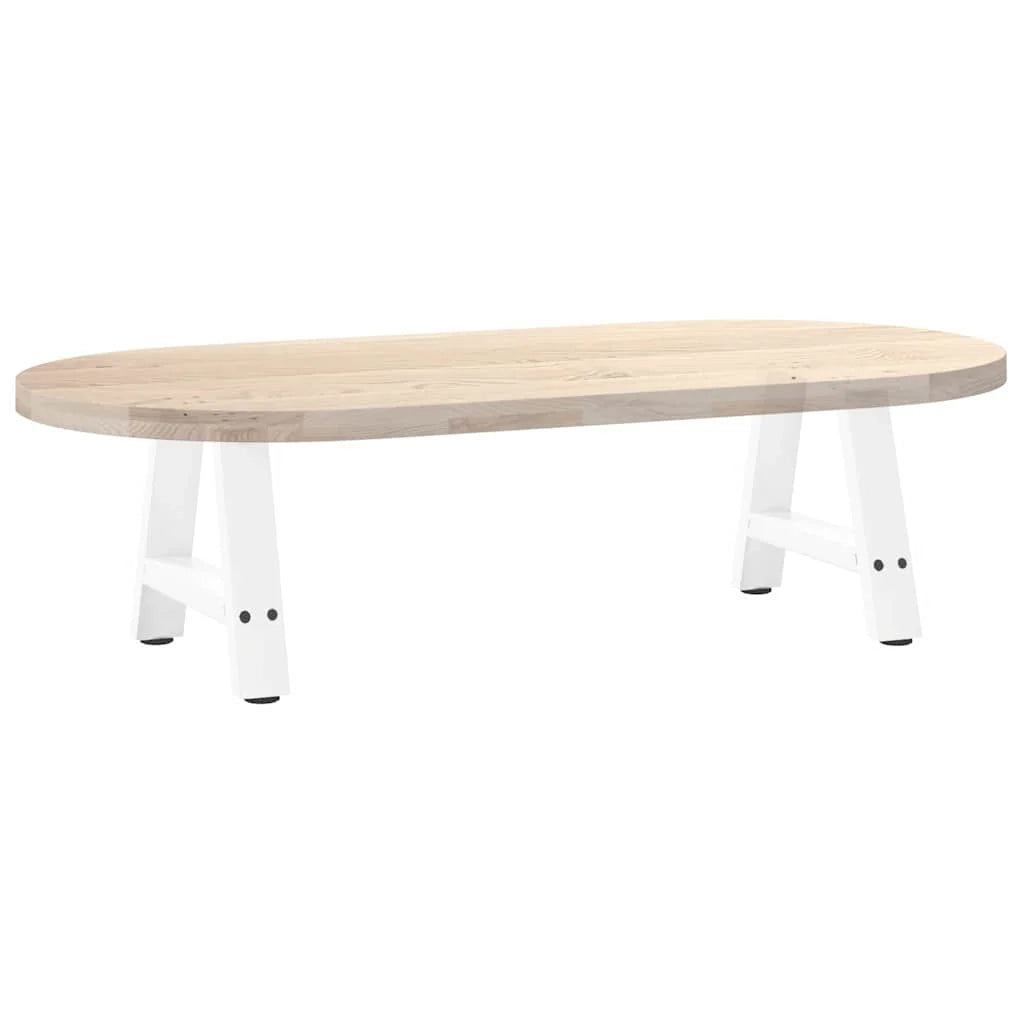 Set di 2 gambe per tavolino da caffè a forma di A 50 x 30 cm resistenti e robuste design moderno acciaio bianco 02_0057097