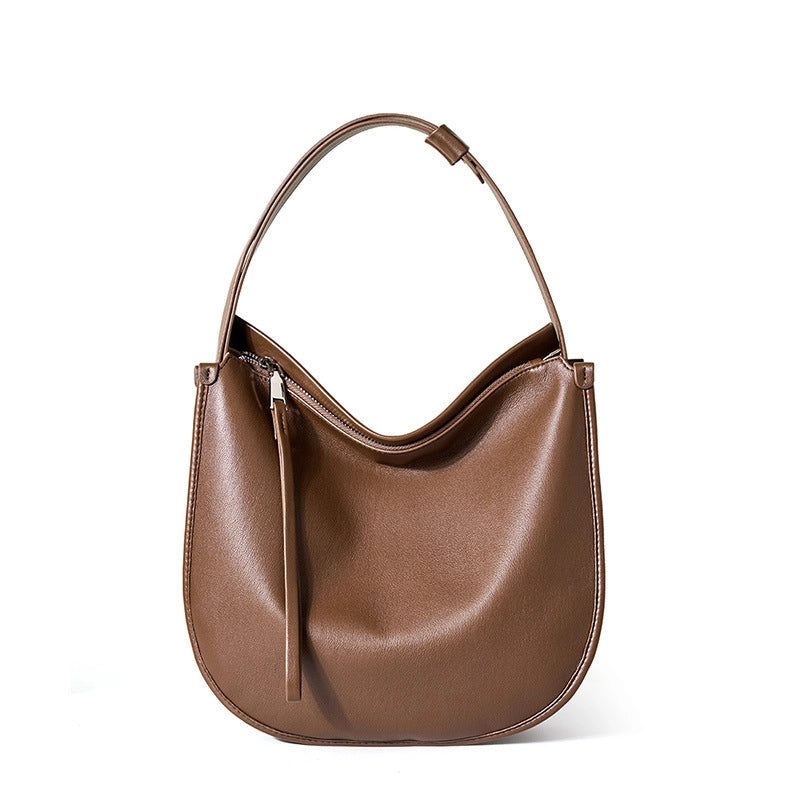 Borsa a tracolla da donna in vera pelle, stile vintage, realizzata a mano, color bronzo.